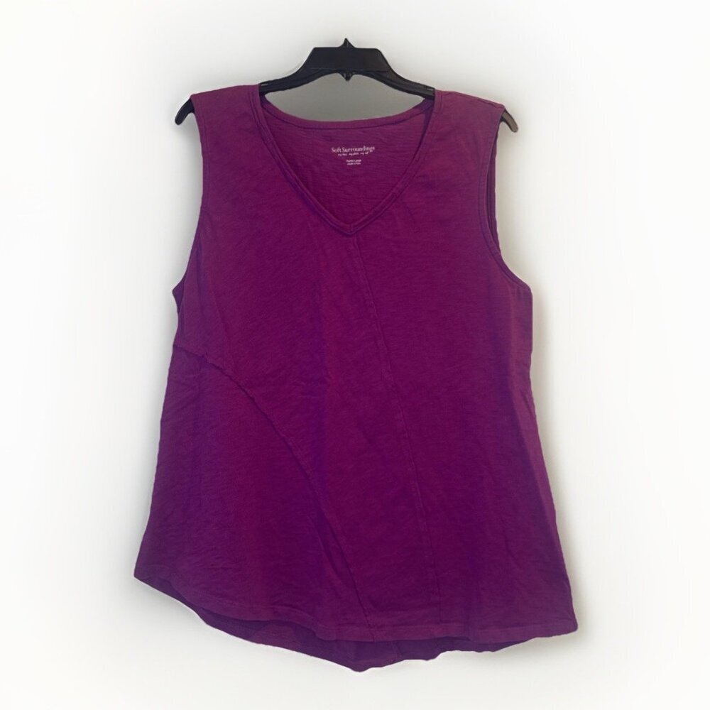 Soft Surroundings Women’s Purple Lightweight Knit Sleeveless Top Sz Petite L